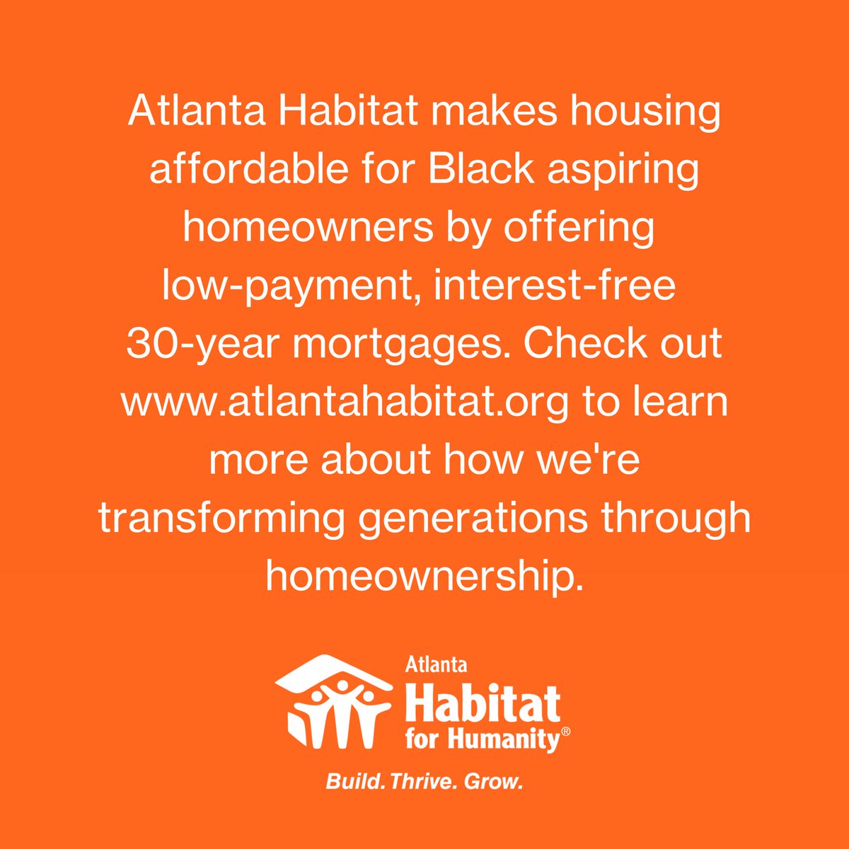 AtlantaHabitat's tweet image. At Atlanta Habitat, 91 percent of our homeowners are Black. This #BlackHistoryMonth and beyond, we’re ensuring that Black aspiring homeowners have the opportunity for homeownership — a seemingly infeasible dream for many that we help make a reality. #BuiltToThrive