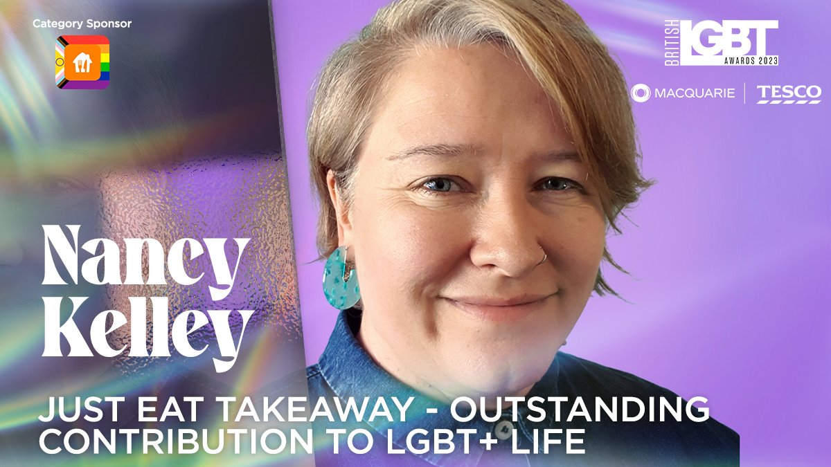 The one and only @Nancy_M_K is a <a href="/JustEatUK/">Just Eat UK</a> 🏆 Top 10 Outstanding Contribution to LGBT+ Life 🏆 nominee <a href="/stonewalluk/">Stonewall</a> 

View the full Outstanding Contribution to LGBT+ Life shortlist here
britishlgbtawards.com/just-eat-top-1…