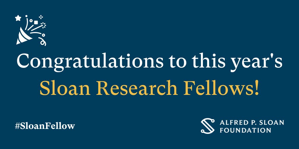 I'm honored to be named a 2023 #SloanFellow,  joining an amazing community of creative thinkers and dreamers pushing the edge of our collective knowledge. Big shout out to my lab, collaborators and mentors for their support and inspiration! Much love. 
sloan.org/fellowships/20…