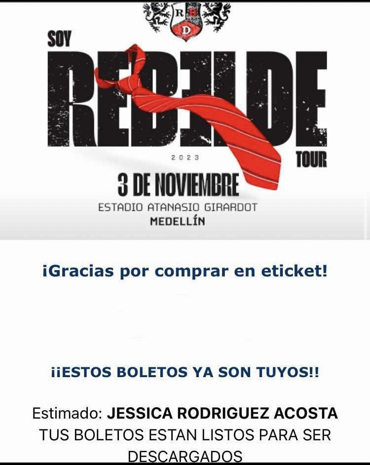 Jenhiz's tweet photo. Como dicen por ahí… me siento la consentida de Dios. Cumpliéndole el sueño a la niña que fuí y a la “adulta” que soy. #eticket #rbd #rbdcolombia #rebelde https://t.co/fB6C9LF3O0