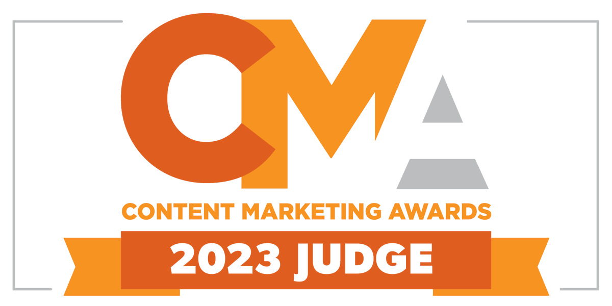 I'm excited to be a judge again for the 2023 Content Marketing Awards! 

Learn more about the Call for Entries and voting on the <a href="/CMIContent/">Content Marketing Institute</a> website. cmi.media/awards2022