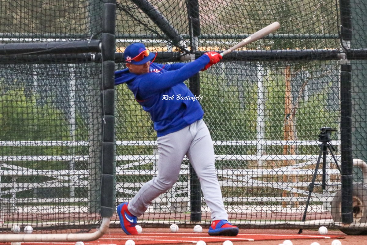 biest22's tweet photo. Spotted @mamaya_9 taking BP and looking good! Hoping for a bounce back year from Miguel with good health! #Cubs #CubsProspect #ST2023 https://t.co/V1wwJgrTHH
