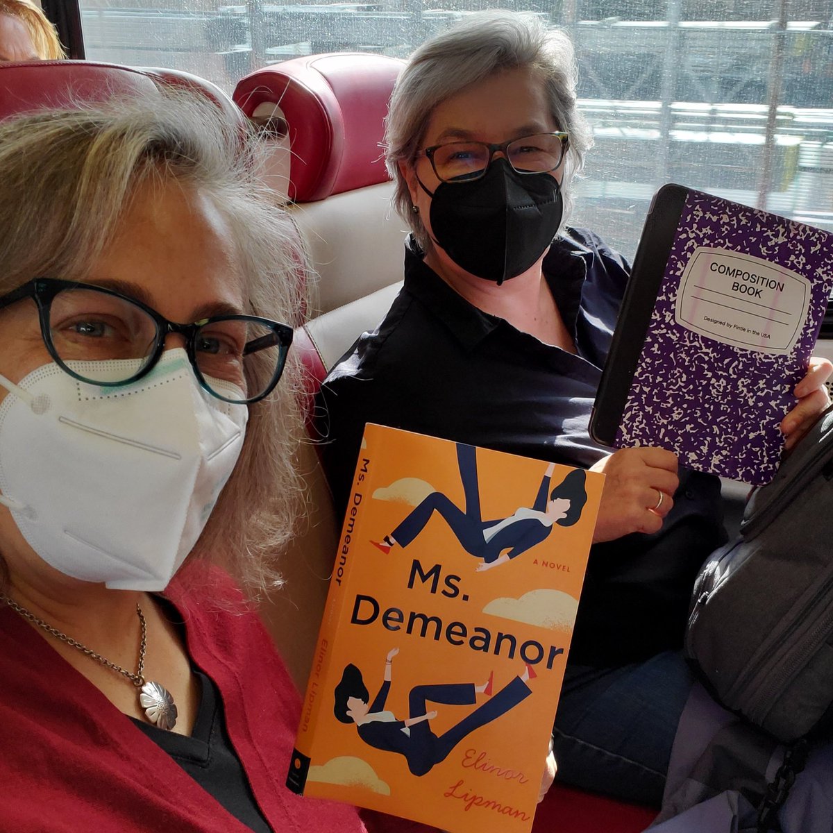 BookCougars's tweet photo. On the train to New York City. 🍎 

Chris is doing research in the @nypl Special Collections. Emily is attending an event with @ElinorLipman.

More pictures to come!

#ElinorLipman #MsDemeanor 
@HarperPerennial

#bookcougarsontheprowl #newyorkcity #thebigapple #nypl https://t.co/rnNwiVPcG1