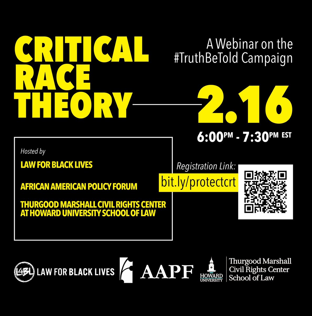 Join us on February 16th for a webinar a part of the #TruthBeTold campaign to discuss the utility and application of critical race theory, during the current movement that is threatening Black, and other POC, educators within the United States.