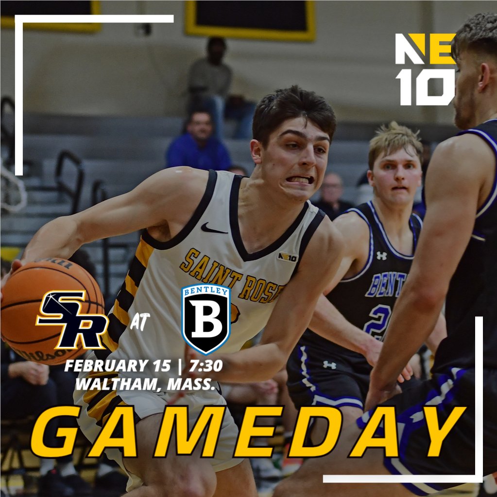 Game Day! @saintrosembb faces No. 13 Bentley on the road tonight, with the Golden Knights and Falcons set to tipoff at 7:30 pm in Waltham, Mass. #gogoldenknights Live Video: bit.ly/3R4fYGR Live Stats: bit.ly/3xpcnfd