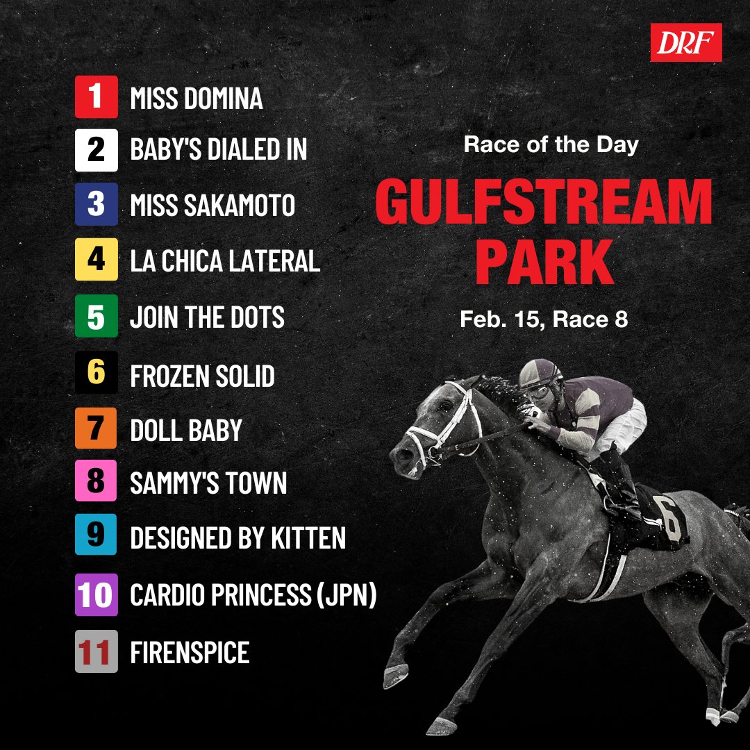 Daily Racing Form on Twitter: "Wednesday's featured race is Race 8 at ...