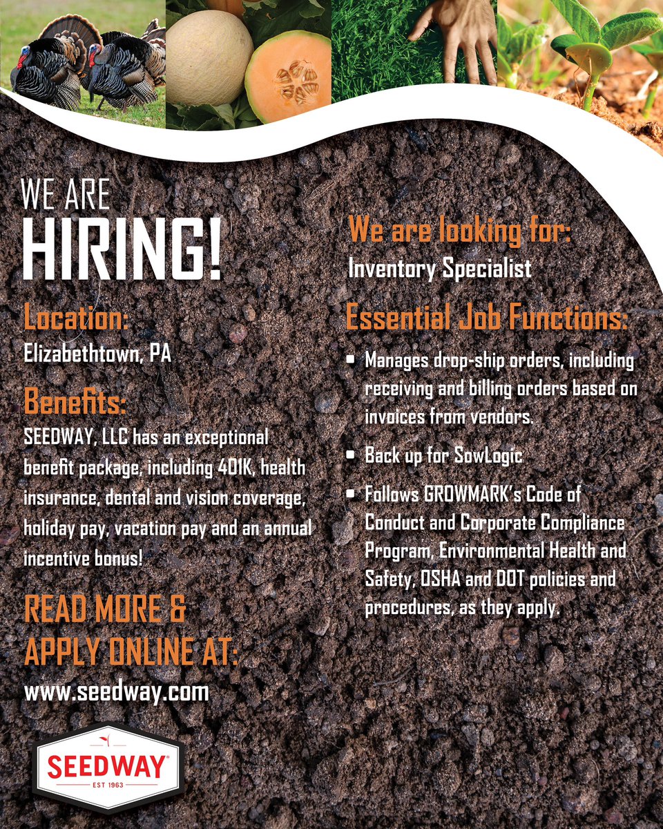 We Are Hiring! Check out the open positions today to join our team! 🌱

seedway.com