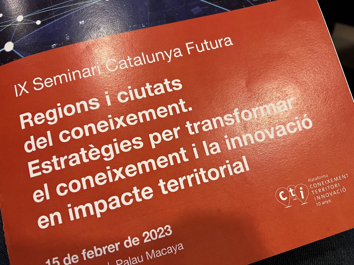 🛣️Avui, al IX Seminari #CatalunyaFutura s’ha abordat com mobilitzar el coneixement i la innovació per consolidar regions competitives.

La #B30 ha servit com a exemple per explicar com crear un ecosistema de col•laboració de tots els actors del territori

<a href="/PlataformaCTI/">Plataforma CTI</a> <a href="/Hub_b30/">Hub b30</a>