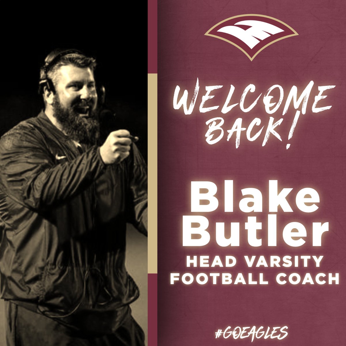 We are excited to announce that Blake Butler is returning to ECS as our new Head Varsity Football Coach. He served at ECS under Coach Jim Heinz from 2007-09 and Coach Geoff Walters in 2010. More info on our Facebook account. #GoEagles