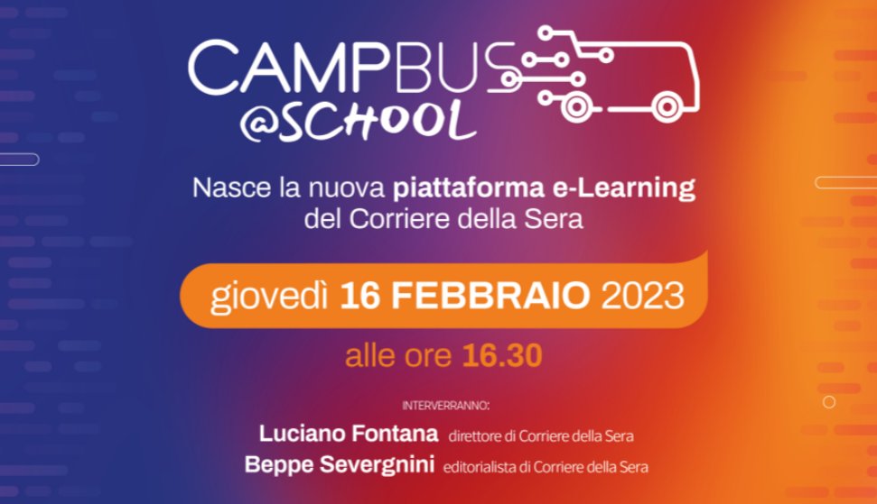 Corriere LOGIN (@corrierelogin) on Twitter photo L'appuntamento è per domani pomeriggio: il direttore del <a href="/Corriere/">Corriere della Sera</a> <a href="/lucfontana/">Luciano Fontana</a> e <a href="/beppesevergnini/">beppe severgnini</a> intervengono alla presentazione di "CampBus@School". Moderano <a href="/VitaDigitale/">Federico Cella</a> e <a href="/mirovelli/">michela rovelli</a> insieme a diversi ospiti eventi.corriere.it/a-scuola-con-c… L'appuntamento è per domani pomeriggio: il direttore del <a href="/Corriere/">Corriere della Sera</a> <a href="/lucfontana/">Luciano Fontana</a> e <a href="/beppesevergnini/">beppe severgnini</a> intervengono alla presentazione di "CampBus@School". Moderano <a href="/VitaDigitale/">Federico Cella</a> e <a href="/mirovelli/">michela rovelli</a> insieme a diversi ospiti eventi.corriere.it/a-scuola-con-c…