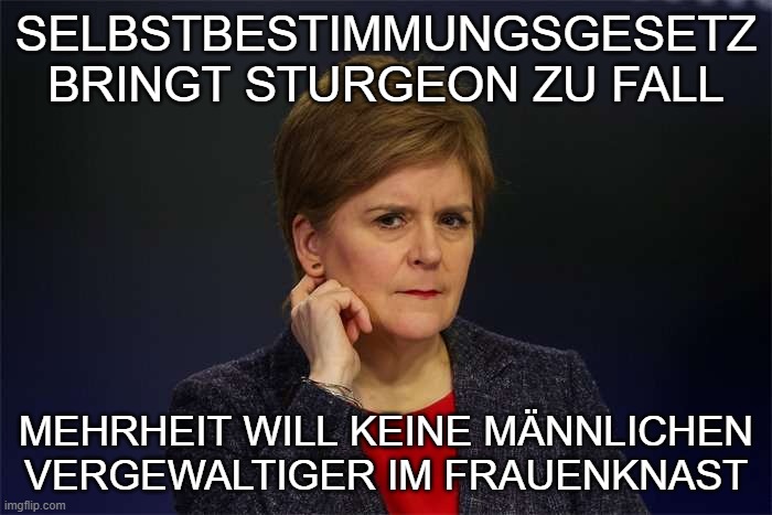 Nach der historischen SPD-Schlappe in Berlin schmeißt nun auch Nicola Sturgeon in Schottland hin.
Das frauenverachtende Selbstbestimmungsgesetz stößt weltweit auf Widerstand und beendet Politiker-Karrieren.

#SturgeonDestroyerOfWomensRights
#Scotland
#SPDown
#SPDverraetFrauen