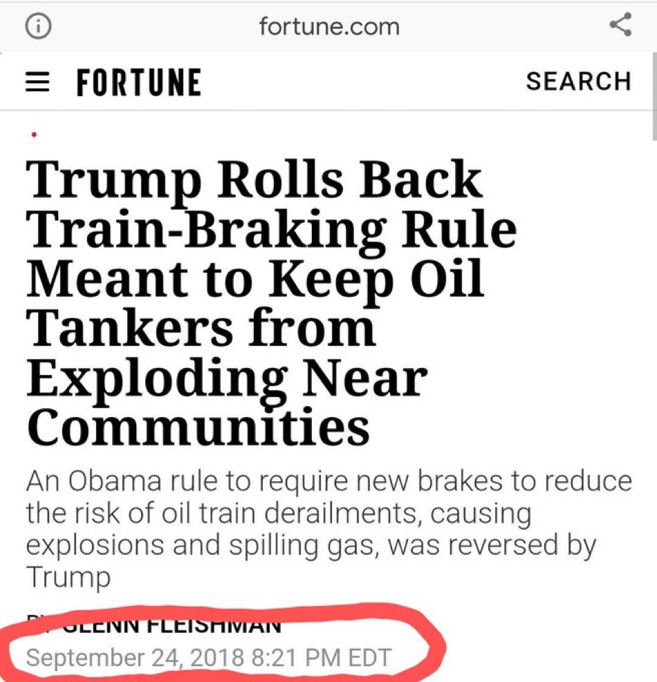 Ohioans dealing with a disastrous Climate &amp; Health issue &amp; Rep. Jim Jordan is blaming Biden but LOOK who rolled back Obama’s safety rule.  

Why do REPUBLICANS disregard safety concerns over politics  then blame Dems?  

Do you agree or disagree NEW LEADERSHIP is warranted?