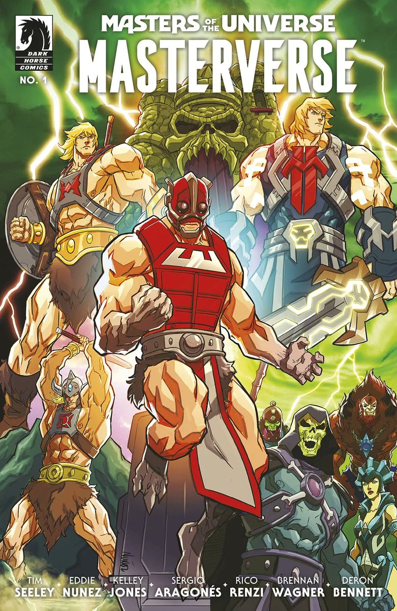 callmenell's tweet photo. Happy #NCBD, there are a lot of comics, you ready? Some publishers have brought back my 80s cartoons in a new way. Stories of my favorites, introducing a new generation to old friends. #DarkHorse has MasterVerse #1, a limited series about He-Man - https://t.co/Za4QQuZ1iD https://t.co/c4QkbtcDZA