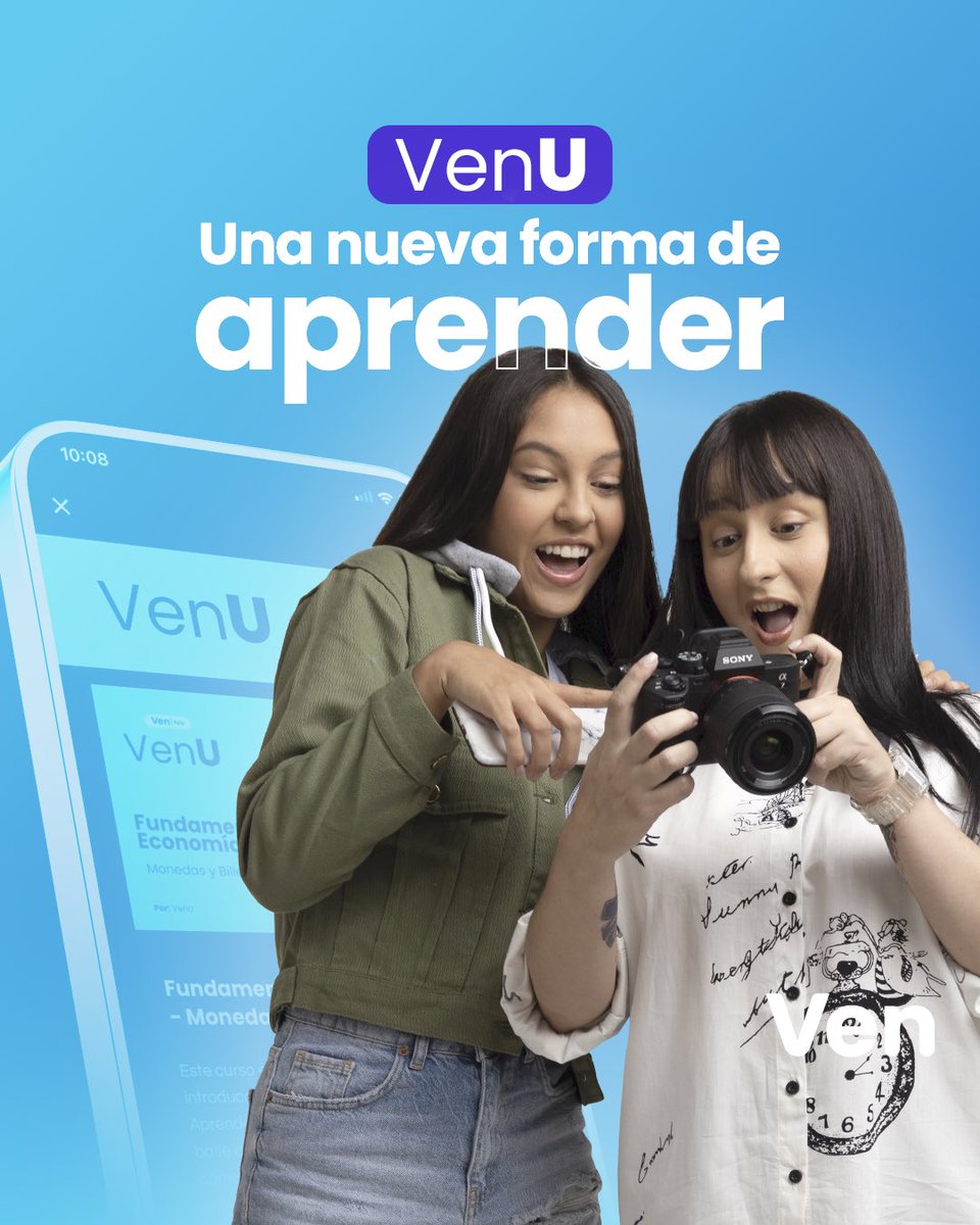 ¡Llegó el momento! 🤩😎 Una nueva forma de aprender llegó a VenApp🤓📖. Sé parte de esta nueva experiencia que VenU trajo para ti, estudia de manera gratuita desde donde estés, solo necesitas tu celular y VenApp.💜📲 Descárgala a través del link en la biografía📲 #VenApp #VenU