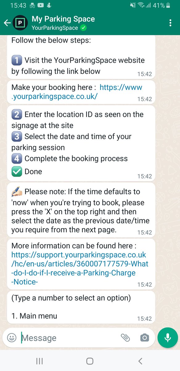 lukemacwilliam's tweet photo. @ypsuk You've now issued me a fine despite not allowing me to pay for parking. When I contact you via whatsapp I get an automated message with a link that doesn't work....  please just tell me how I can pay for the parking and cancel the fine. https://t.co/1VNLC5aSv8