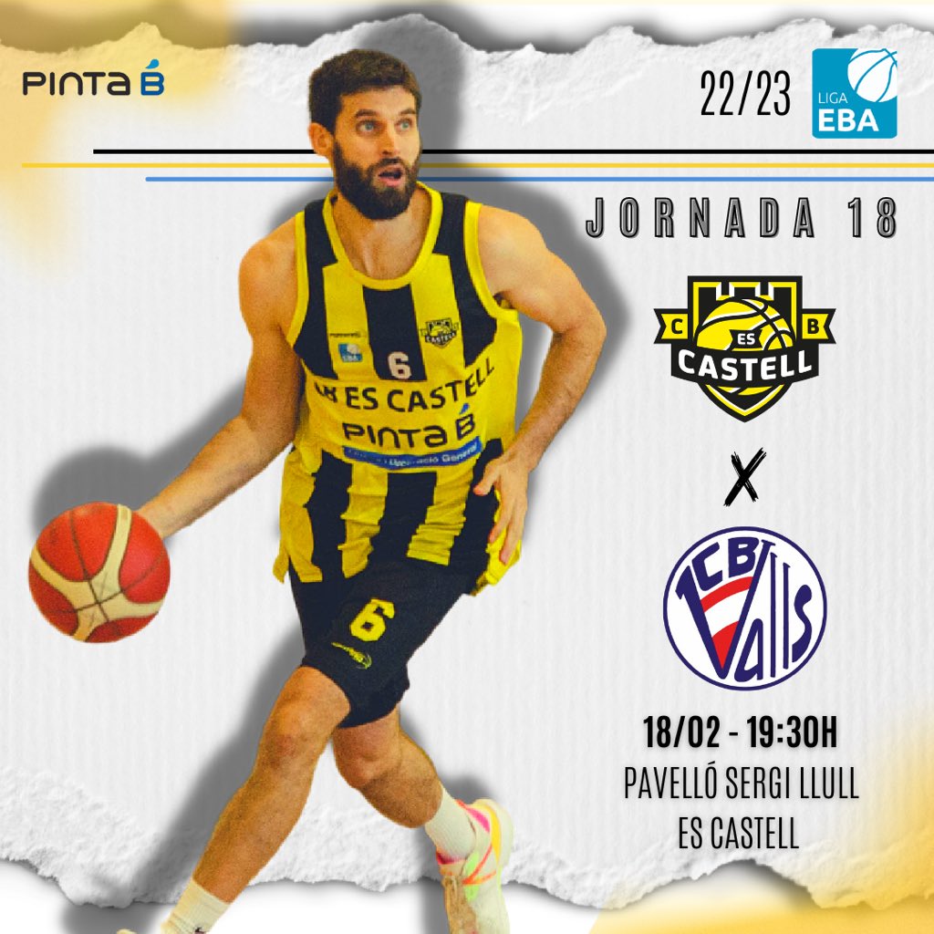 CbCastell's tweet photo. 💥Sweet Home Sergi Llull 🏆/ Jornada 18 / Lliga EBA 
#TheYellowFever Rules at Home! Cap amunt sempre! 

🖤 Ens acompanyes?💛Vine!!
📆Dissabte 18
⏰19:30h
📌Pavelló Sergi Llull
📺 Segueix-lo per app eivotv 💯No t'ho pots perdre !! 

🔥#thinkinyellow #LigaEBA #zonadebasquet https://t.co/cpK8xCYd4C