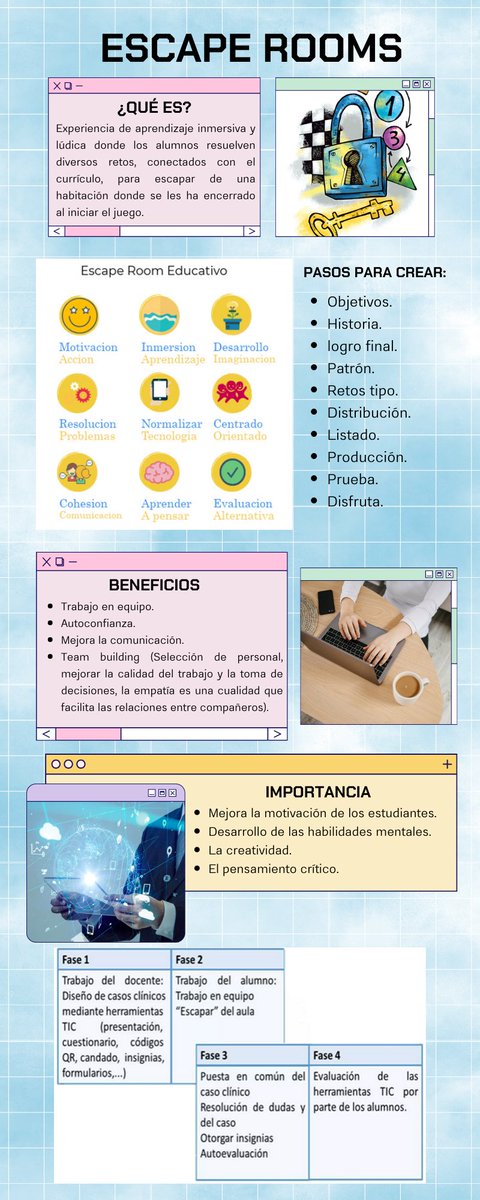 DAYANANICOLEMI1's tweet photo. GAMIFICACIÓN Y ESCAPE ROOM
#PedagogiadelasCienciasExperimentales #Productos #Multimedia #tic #Ntic #docenteTic #educacion @jorgearmi20  @experimenutmach #gamificacion #espaceroom https://t.co/y8ra3gFa1D