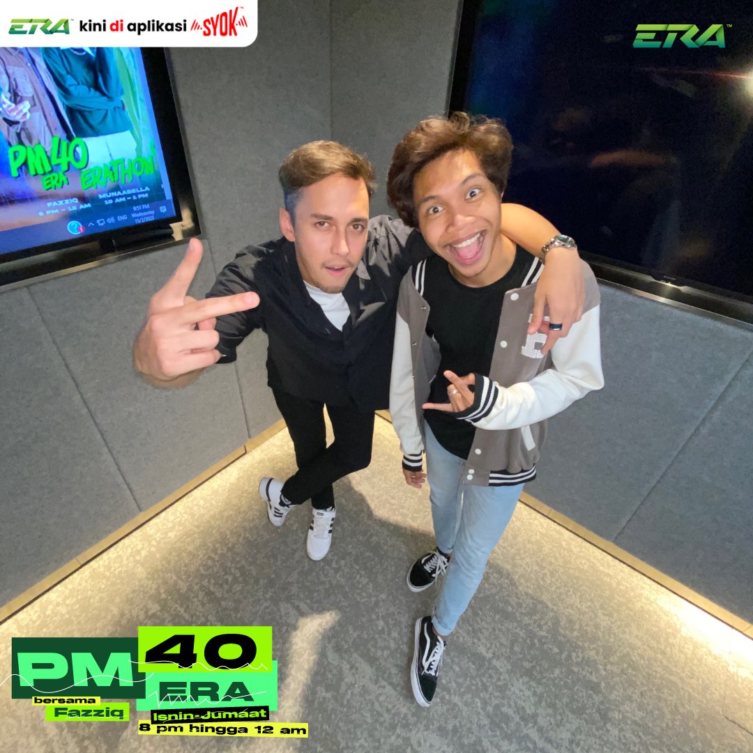 ERAdotje's tweet photo. Thank you @_firdausrahmat lepak dengan @fazziqmuqris di #PM40ERA . Thank you jugak korang yang layan Tiktok Live ERA tadi ya. Hehe 💚 #sharERA https://t.co/M9DGuTQb89