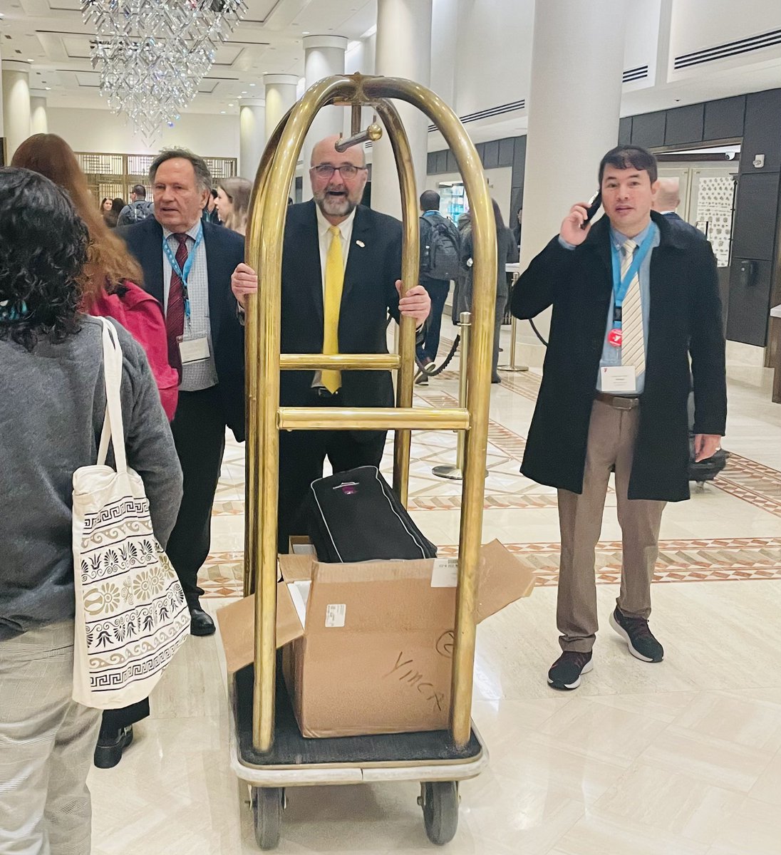 <a href="/NealDenton/">Neal Denton 🌻</a> doing his ‘other duties as assigned’ to help make National Advocacy Days a success! Is he flanked by security? #advocates