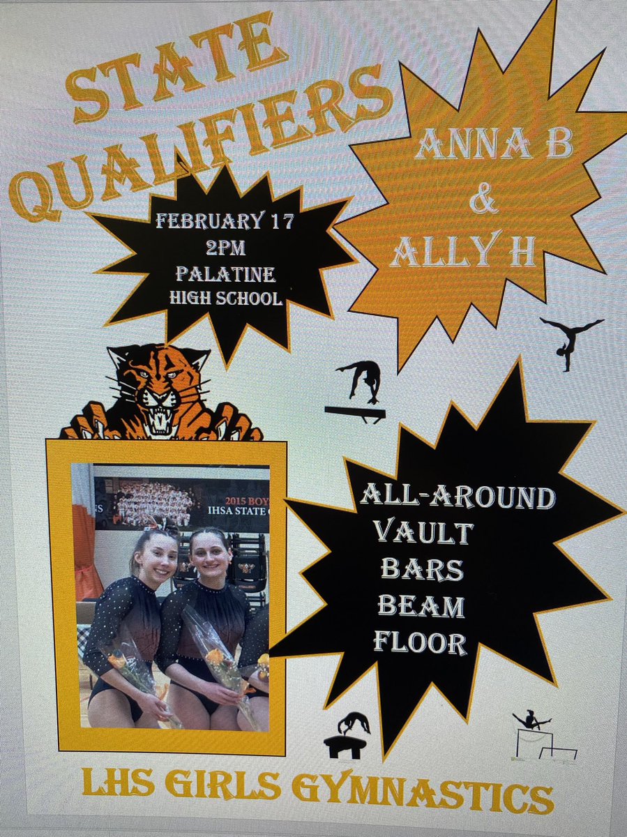 Come support Ally and Anna at state Friday at Palatine HS 2pm!  <a href="/Go_LHS_Wildcats/">LHS Athletics</a>