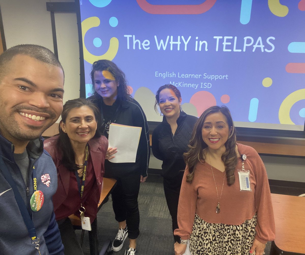 Justin_D_James's tweet photo. A huge shoutout to the marvelous @MISD_ELSupport team for sharing The Why of TELPAS and The TIPS for success with our @MHSLions!!! #LionsAreLearning #MyMISD https://t.co/iZ7NChEMCB