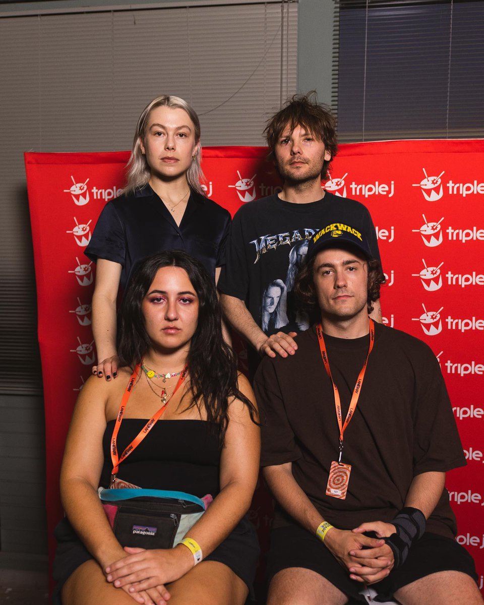 ThePhoebeRoom's tweet photo. 📸 | Phoebe and Marshall with @triplej hosts backstage at Laneway festival https://t.co/eh8jgmjBMK