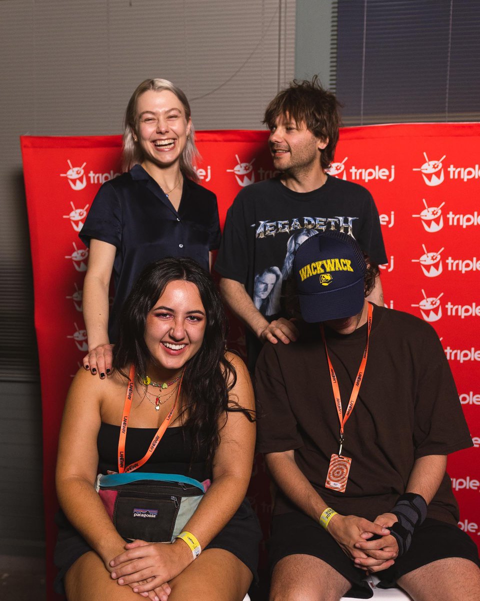 ThePhoebeRoom's tweet photo. 📸 | Phoebe and Marshall with @triplej hosts backstage at Laneway festival https://t.co/eh8jgmjBMK
