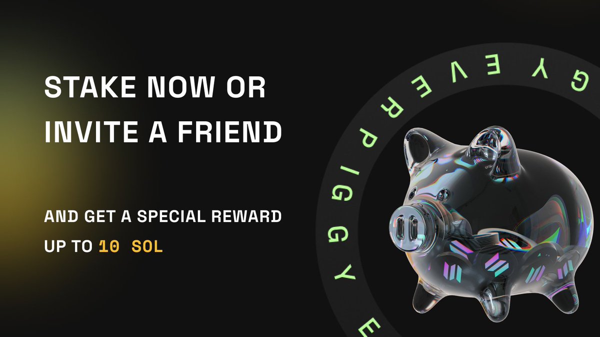 1/3 Great news, Solanians! Our reward program has finally come to @solana! Now you can get up to 10 $SOL as a reward for just staking 10 SOL with us via ref.everstake.one/solana! The reward comes in the form of an #Everpiggy that randomly contains up to 10 SOL.