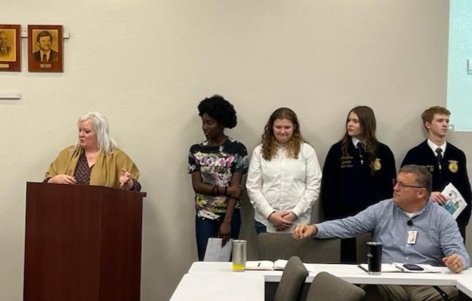 Thankful for amazing CTE students and a School Board who supports CTE and workforce education! Thank you SHS FFA &amp; Culinary for your phenomenal presentations on CTE! #CTEMonth #GetThereFL #CTEWorks <a href="/suwanneertc/">RIVEROAK Technical College</a>