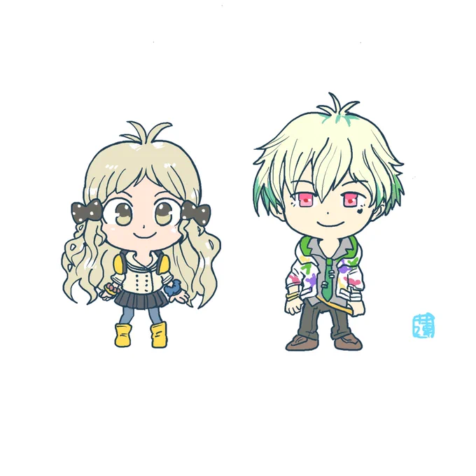 アイマスの合同ライブに連れてってもらってとても楽しかったのでロコとももひとくんを改めてデフォルメで描いてみました〜いつかまたイベントに参加できたらいいなあとおもいます! 