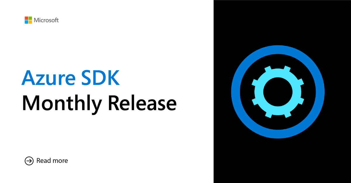 AzureSDK's tweet photo. ποΈ February #AzureSDK release highlights include #clientlibraries for #Azure Blob, Azure Monitor Query & #OpenAI Inference and management libraries for Azure Load Testing & Azure Networking Services.
Learn more π https://t.co/foxyIe9sJA https://t.co/WsSmEEshi6