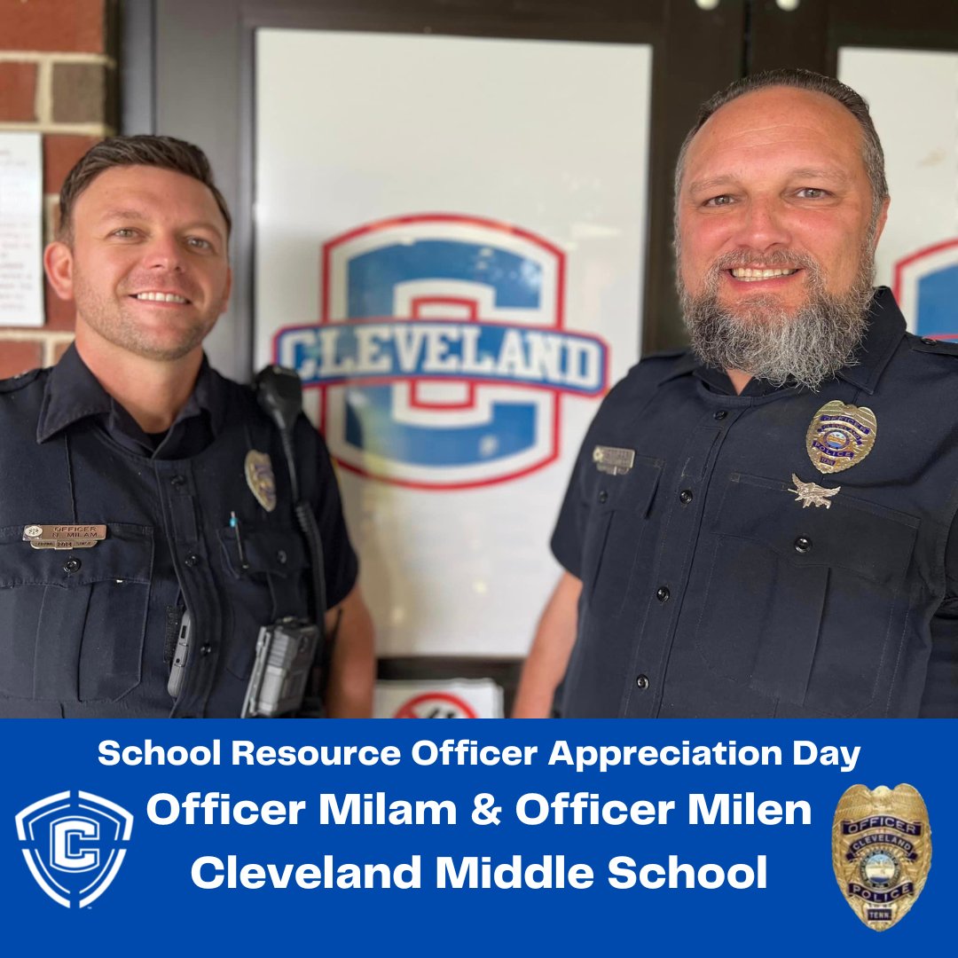 clevecityschool's tweet image. Today is National School Resource Officer Appreciation Day! We would like to recognize the positive impact #SROs have on our students and staff in Cleveland City Schools! Thank you for keeping our schools safe 💙