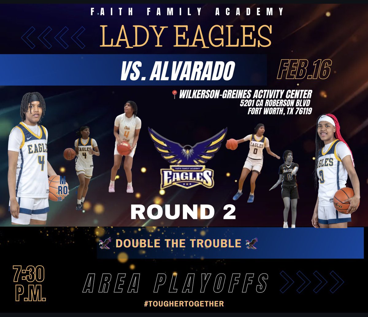 FFA_GirlsBBall's tweet photo. .                     Round 2
                        AREA
📍 Wilkerson-Greines Activity Center
🗓️ February 16
⏰ 7:30pm

#TougherTogether https://t.co/I6MirYwa1M