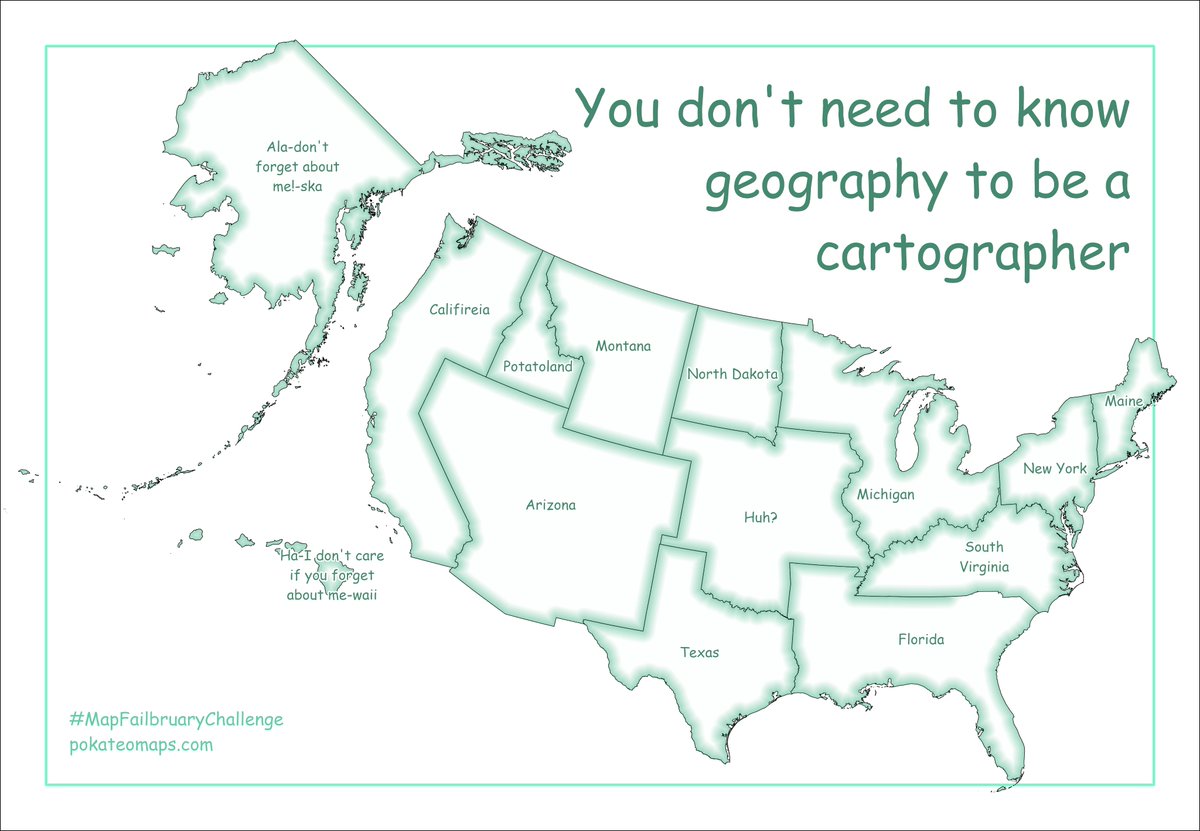 pokateo_maps's tweet image. the U. S. of A. #MapFailbruaryChallenge