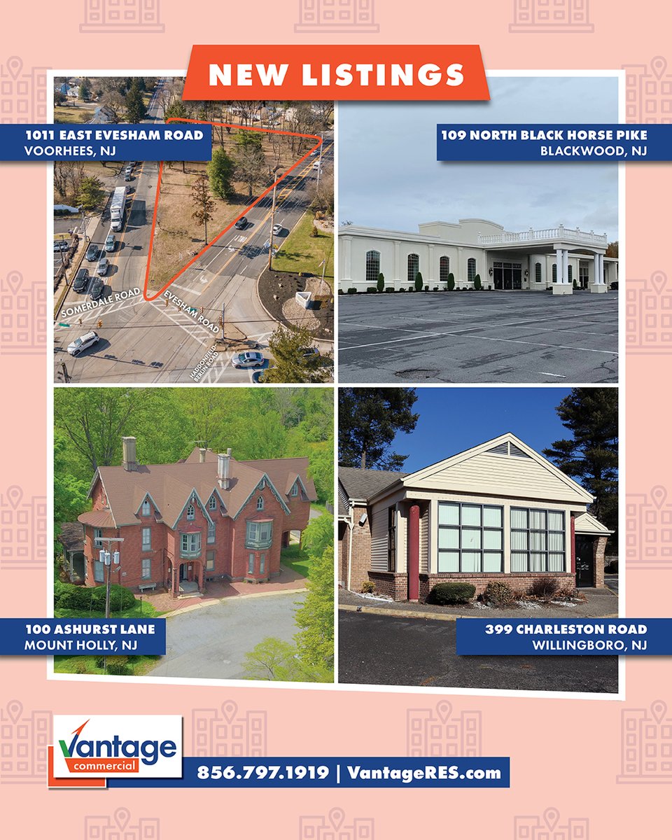 Vantage_CRE's tweet photo. New Listings!
We have new spaces available in Voorhees, Blackwood, Mount Holly and Willingboro!

Check out our website for ALL our new listings or contact us today for more information!
#NJRealEstate #CommercialRealEstate #industrial #retail #office #landdevelopment https://t.co/D9wOgOBza1