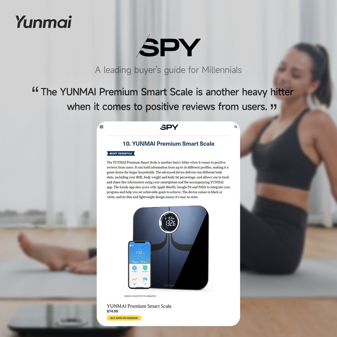 'The #YUNMAI Premium #SmartScale is another heavy hitter when it comes to positive reviews from users. It can hold information from up to 16 different profiles, making it a great choice for larger #households.'--- #SPY