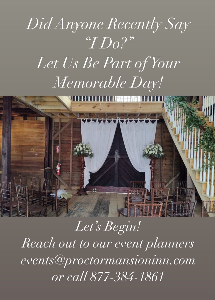 ProctorMansion's tweet photo. If attention to detail, stress-free, personable and unique are what you’re looking for when planning your wedding - reach out to us at events@proctormansioninn.com for a tour and details! #wrenthamma #makememories #newengland #eventplanning #weddingplanner #weddingvenue https://t.co/4vjWaOKwrB