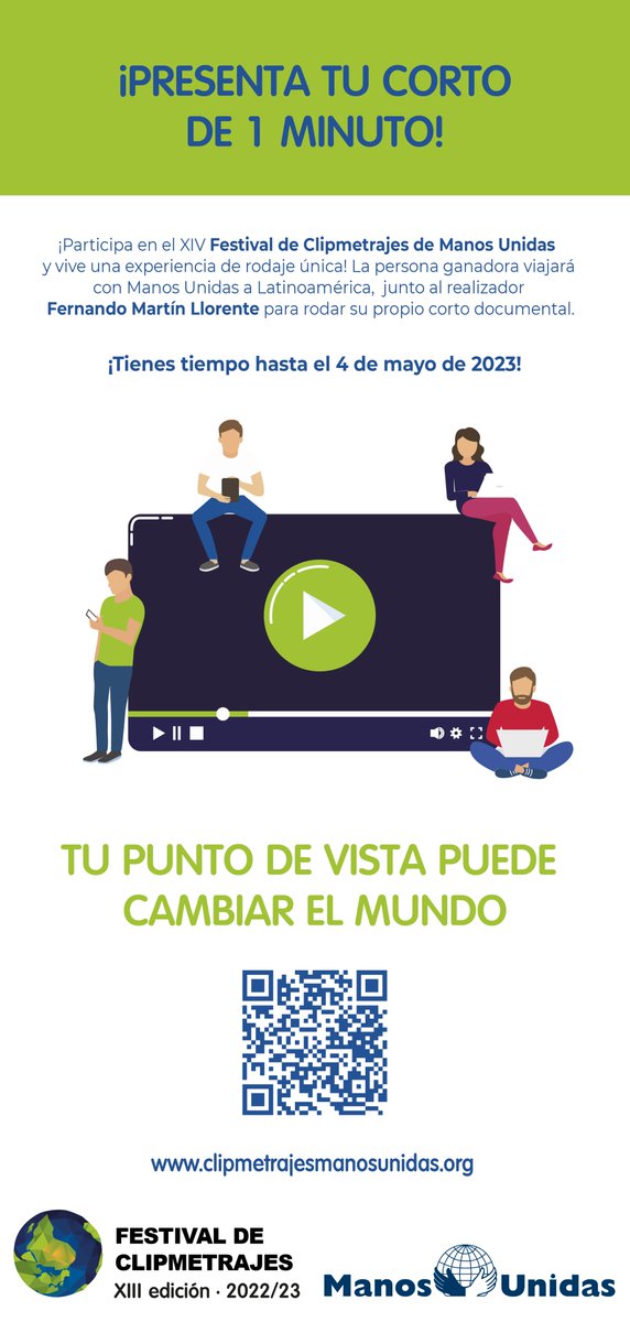 ¿Eres una persona apasionada del sector audiovisual y tienes una idea de clipmetraje sobre el consumo responsable de agua o el despilfarro alimentario?

Inscribe tu corto de 1 min a nuestro festival  y rueda tu propio corto documental en Latinoamérica

¡Tienes hasta el 4 de mayo!