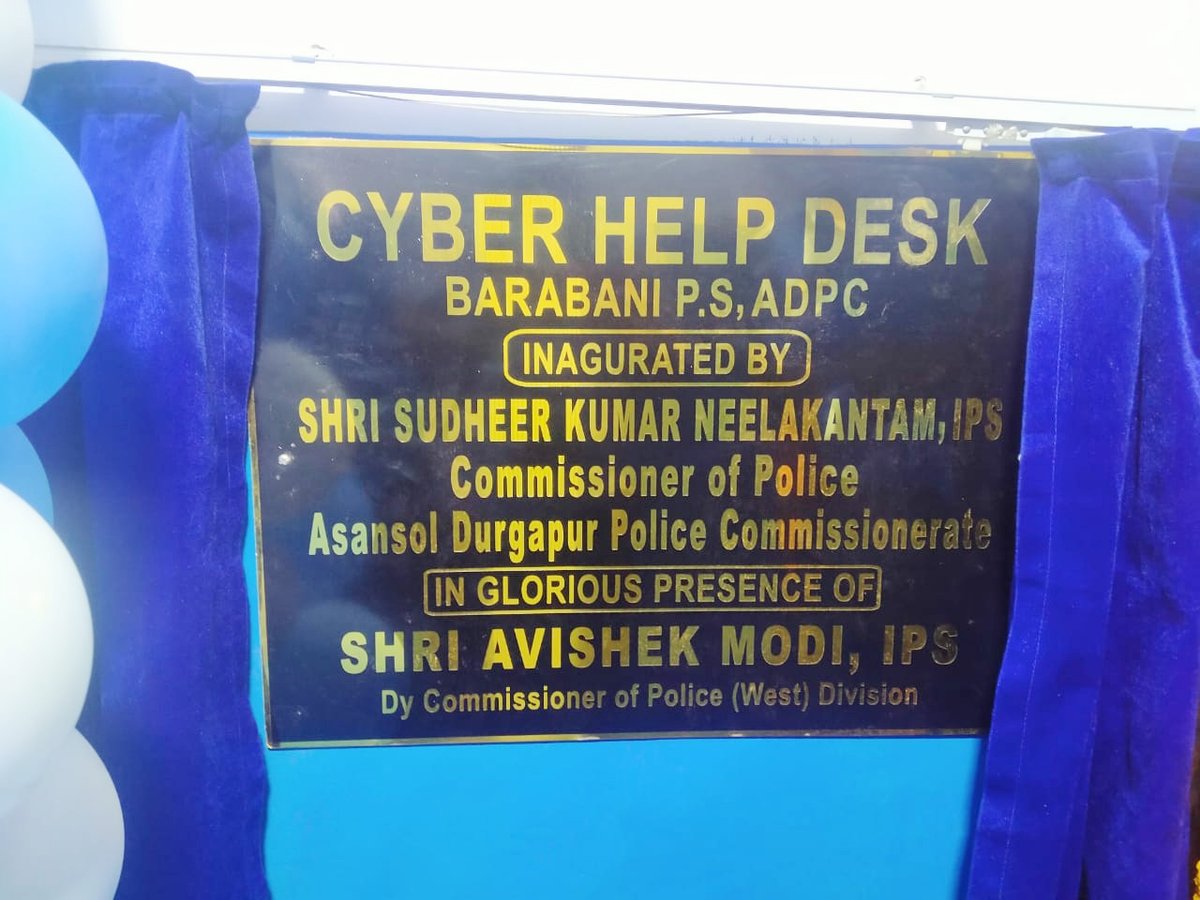 Cpadpc's tweet image. CYBER HELP DESK INAUGURATION 
Cyber help desk inaugurated by LD. CP, ADPC at Barabani PS.
#CyberHelpDesk #ADPC4U 
#KolkataPolice 
@WBPolice