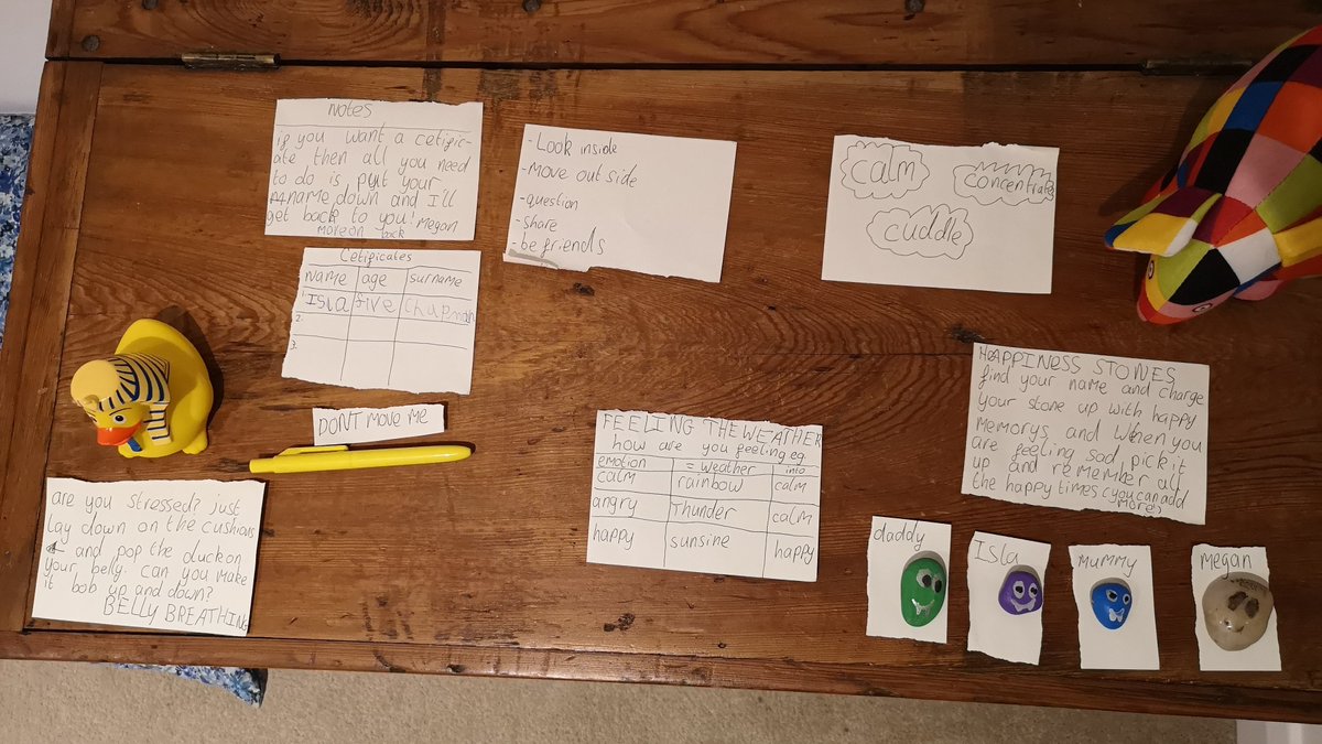 TheInsideOut_'s tweet image. Starting the weekly #WellbeingGuide to support schools during lockdown is my favourite #INSIDEOUT10 memory - says Jade, our Programme Engagement Manager. Seeing the children engage with the #5KeystoHappiness at home, like this child’s wellbeing table, was inspiring!