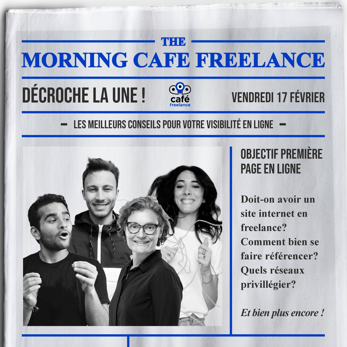 Café Freelance (@cafe_freelance) on Twitter photo 📢 Dernier appel pour apprendre comment augmenter votre visibilité en ligne 🚀.
Rendez-vous avec nos invités <a href="/carolinemignaux/">Caroline Mignaux</a>, <a href="/shubham_nocode/">Shubham SHARMA</a>, <a href="/Samjohd/">Samuel Durand</a> et @Vitolae pour en parler🎙️.
Inscription gratuite 👇
bit.ly/3YB7paS 📢 Dernier appel pour apprendre comment augmenter votre visibilité en ligne 🚀.
Rendez-vous avec nos invités <a href="/carolinemignaux/">Caroline Mignaux</a>, <a href="/shubham_nocode/">Shubham SHARMA</a>, <a href="/Samjohd/">Samuel Durand</a> et @Vitolae pour en parler🎙️.
Inscription gratuite 👇
bit.ly/3YB7paS