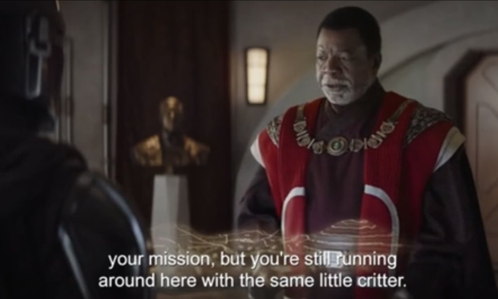 JordanMaison's tweet photo. Truly, the real story of #TheMandalorian is how Greef Karga gets progressively better dressed in each season. https://t.co/pok776RdRE