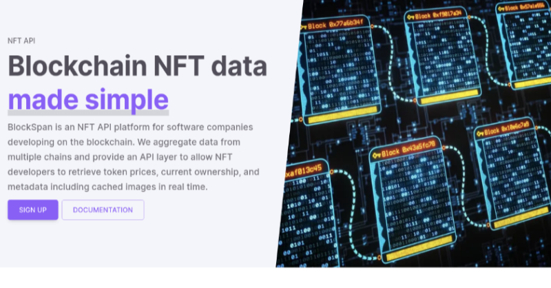 BlockSpanHQ's tweet photo. NFT API supporting multiple blockchains. Full ownership, transactions and metadata. Free trial. No credit card required.