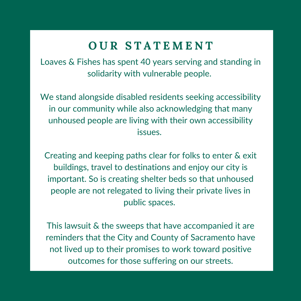 Sacramento Loaves & Fishes tweet media