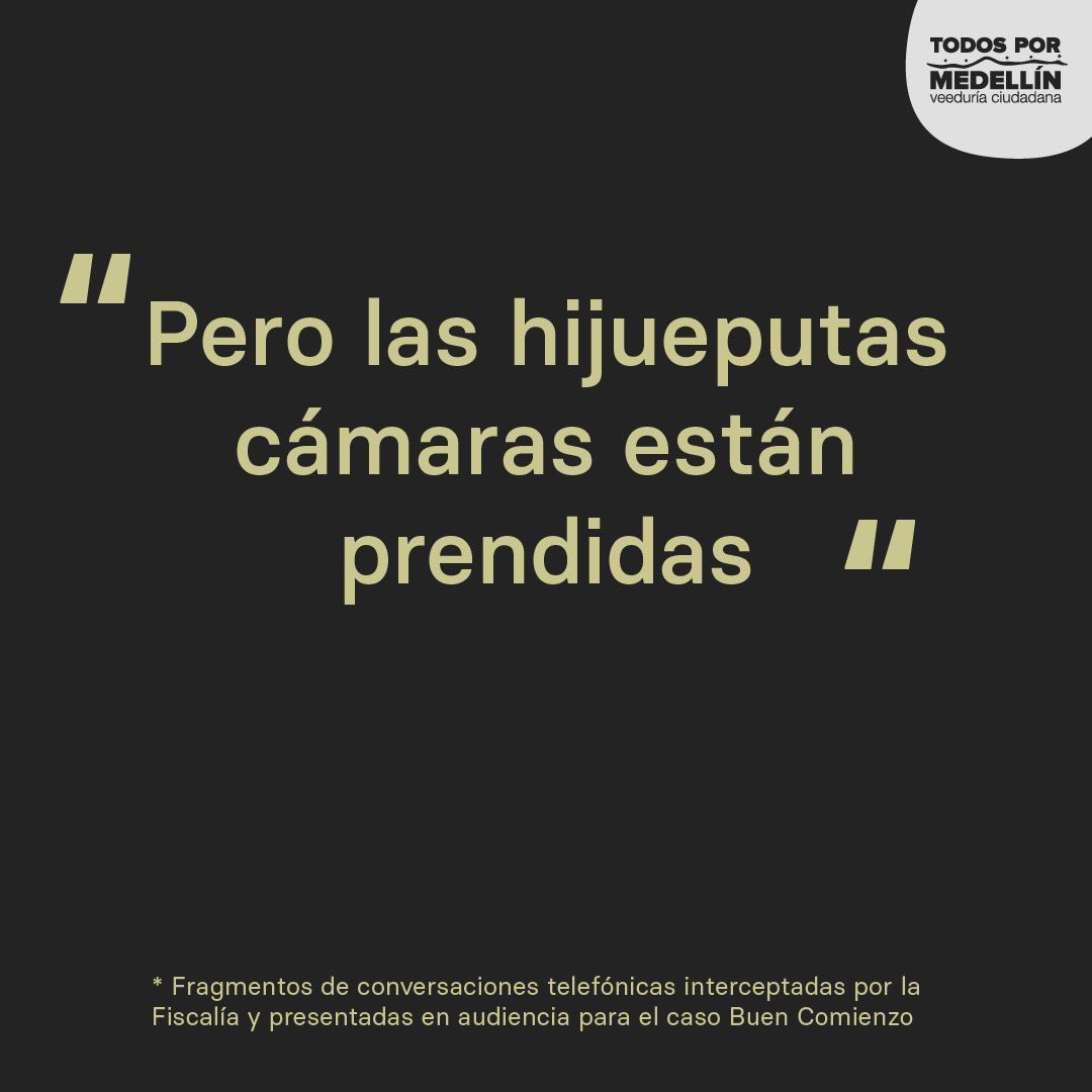 Estebanjararuiz's tweet photo. Hijueputas no son las cámaras, son los que se robaron la comida de los niños, el INDER, el Jardín Botánico, los colegios, las bibliotecas, el DAGRD, Buen Comienzo, AFINIA, Ruta N, el Metro, la EDU, programas de la 3ª edad, el Hospital General, EnCicla, el PAE, Telemedellín y más. https://t.co/rXYVtsAGP9