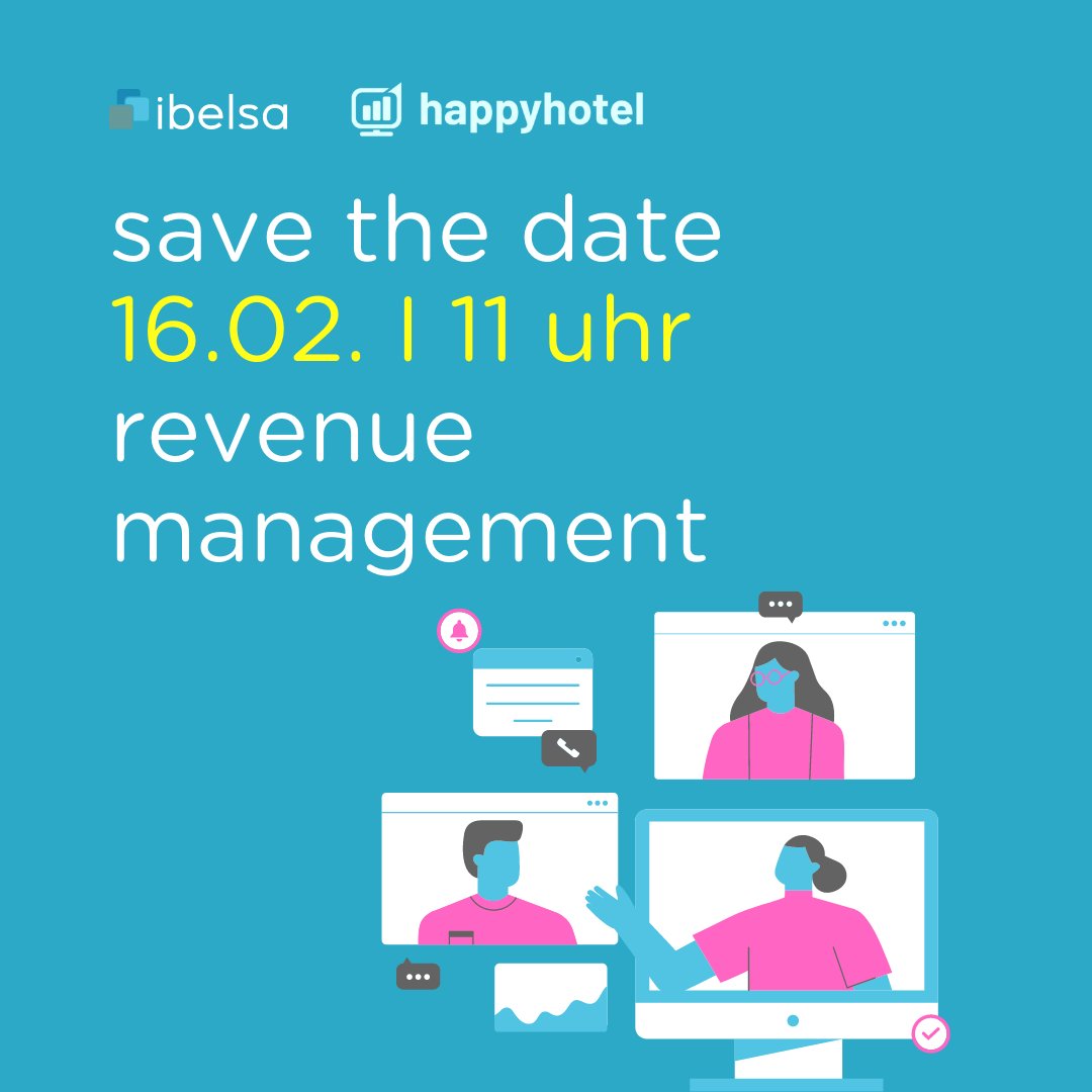 Achtung, ein #savethedate 📢 #webinar mit happyhotel!

Morgen beantworten wir gemeinsam mit unseren Kollegen Fragen zu Funktionen und Nutzen bezüglich #revenueManagement .

eu1.hubs.ly/H02VX0p0