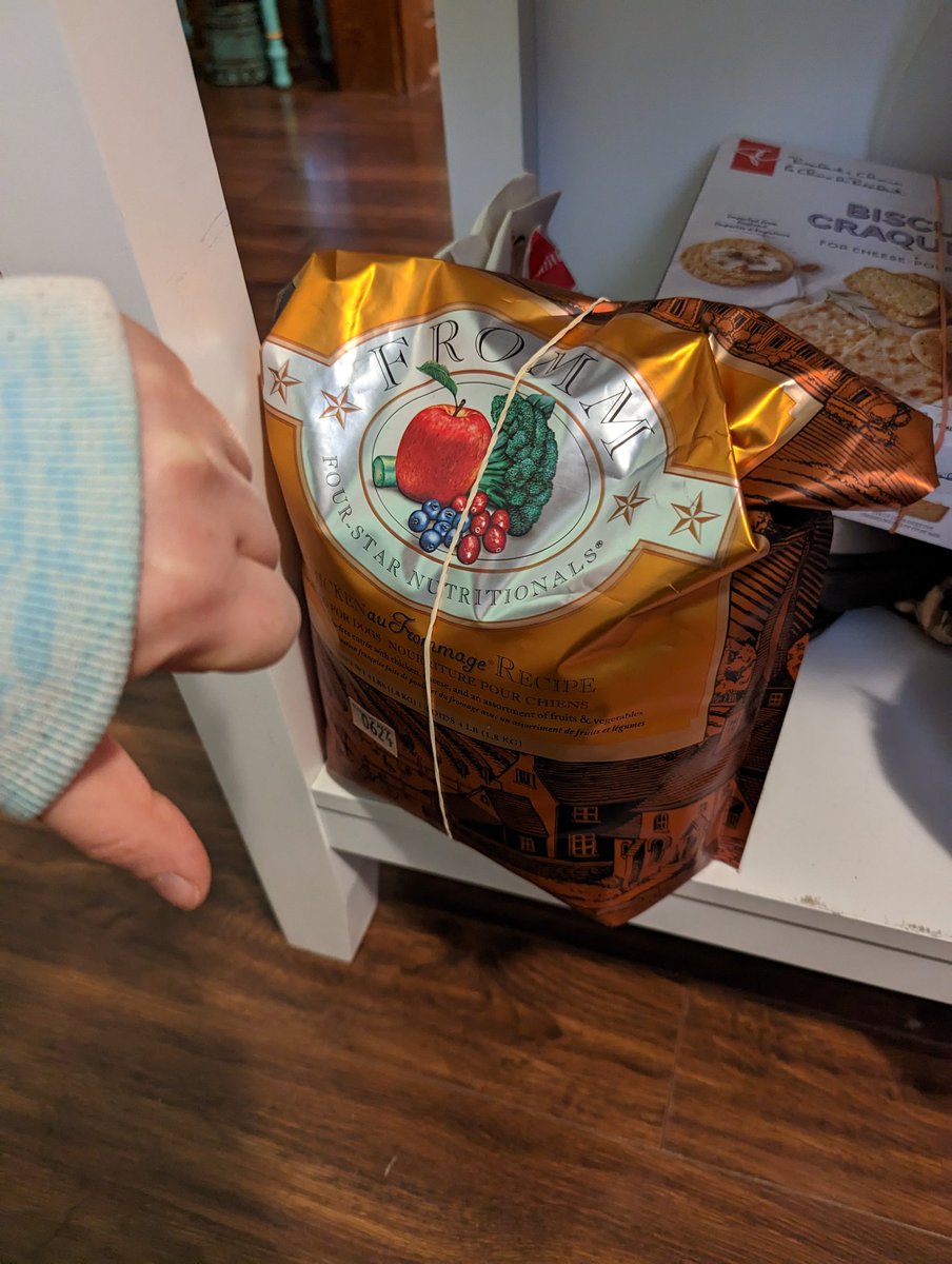 cherish_ireland's tweet photo. @frommfamily your zip seals on your non-recyclable, fancy dog food bags won't close on day one? Now I'm stuck fighting with this bag for a month or having to spend more on an airtight container... Seems like a design flaw. #packingfail #frustrating #plasticwaste #baddesign https://t.co/gRY0t75thg