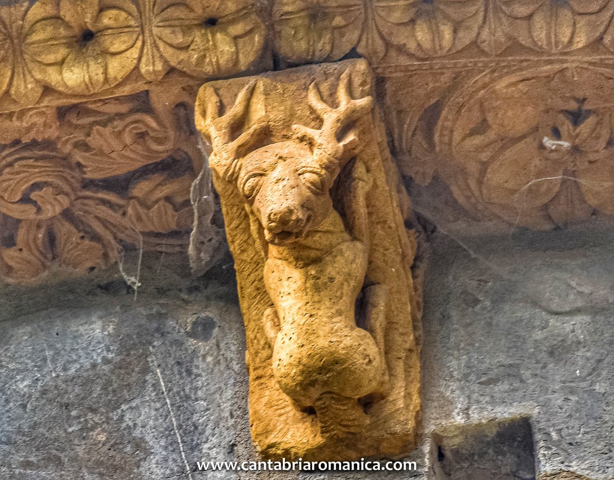 CantRomanica's tweet image. Canecillos con ciervos. Representado en la doble vertiente de objetivo cinegético y encarnación del alma humana, el ciervo es uno de los animales más representados en la iconografía del románico de Cantabria.

📸  Piasca y Elines

#cantabria #iconografía #arte #historia #romanico