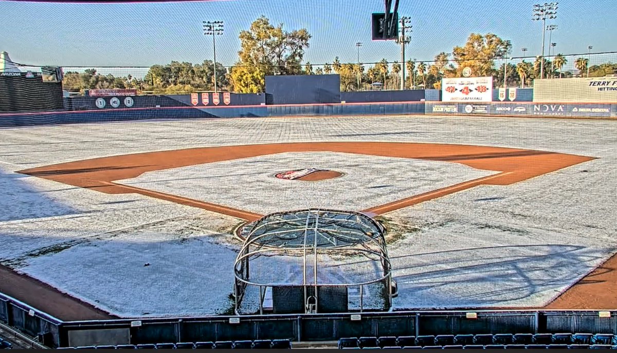 AZATHLETICS's tweet photo. Looks like the weather called for another White Out! 

Happy snow day, Wildcats! ☃️ https://t.co/GUaVbB8sn5