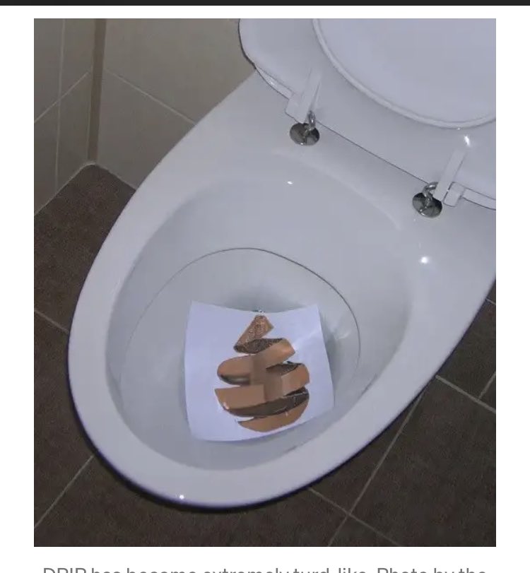 T_d725's tweet photo. @animalfarmdefi Drip and AF are DEAD!!!!!!!   I am 100% confident 4X the MethHead won’t meet any of his March April and May deadlines.  Flush!!!!!!!! https://t.co/Mapj7KBcnd